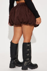 Spotlight On Me Bubble Mini Skirt - Brown