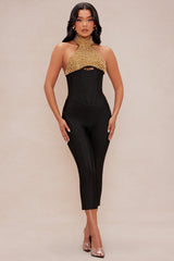 Aria Embellished Pant Set - Black
