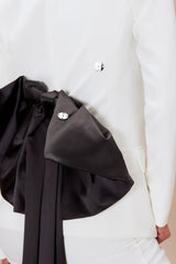 Nina Bow Blazer Suit Set - White