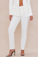 Nina Bow Blazer Suit Set - White