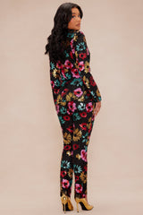Naomi Embroidered Suit Set - Black/combo
