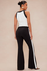Write My Own Checks Flare Trouser Pant Set - Black/White