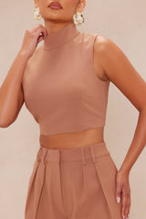 Serena Wide Leg Trouser Pant Set - Taupe