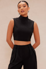 Serena Wide Leg Trouser Pant Set - Black