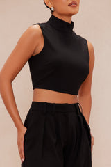 Serena Wide Leg Trouser Pant Set - Black