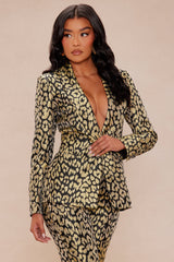 Stepping Out Leopard Suit Set - Chartreuse