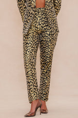 Stepping Out Leopard Suit Set - Chartreuse