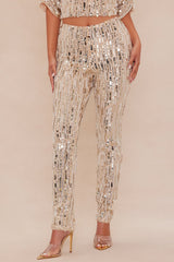 Rita Sequin Skinny Pant - Gold