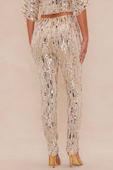 Rita Sequin Skinny Pant - Gold