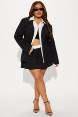 Corporate Babe Blazer Skort Set - Black