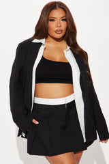 Corporate Babe Blazer Skort Set - Black