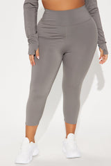 Run It Up Elevate Capri Active Legging - Charcoal