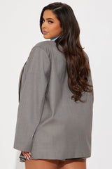 Corporate Babe Blazer Skort Set - Grey