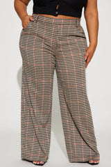 Fancy Pants Houndstooth Trouser - Brown/combo