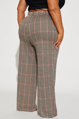 Fancy Pants Houndstooth Trouser - Brown/combo