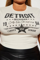 Detroit Embellished Tee - Beige