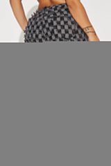 From The Start Checkered Baggy Jeans - Black/Grey