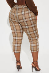 Business As Usual Plaid Capri Pant - Brown