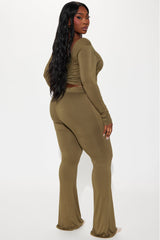 Sasha Double Lined Pant Set - Olive