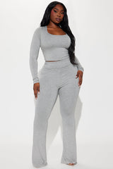 Sasha Double Lined Pant Set - Heather Grey