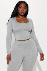 Sasha Double Lined Pant Set - Heather Grey