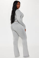 Sasha Double Lined Pant Set - Heather Grey