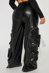 Barely Holdin' On Faux Leather Pant - Black