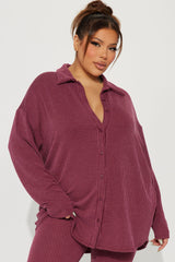Maddie Ribbed Legging Set - Burgundy