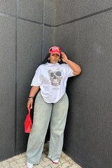Made Of Diamonds Skull Graphic Tee - White
