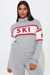 Ski Bunny Sweater Pant Set - Heather Grey