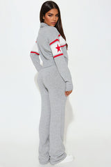Ski Bunny Sweater Pant Set - Heather Grey