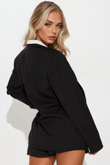 Corporate Babe Blazer Skort Set - Black