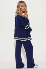 Rich Again Sweater Pant Set - Navy/combo