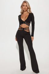 Mila Strappy Pant Set - Black