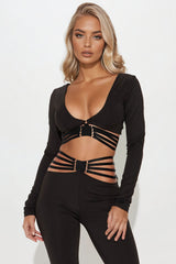 Mila Strappy Pant Set - Black