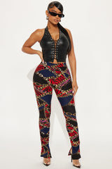 Bree Marie Baroque Stacked Legging - Black/combo