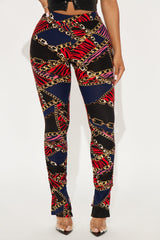 Bree Marie Baroque Stacked Legging - Black/combo