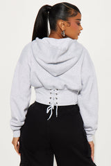 Always A Raider Corset Hoodie - Heather Grey