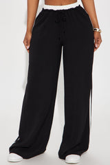 Dana Double Waistband Track Pant - Black