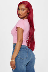 Brat Doll Baby Tee - Pink