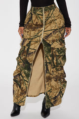 Most Wanted Hunter Camo Maxi Skirt - Khaki/combo