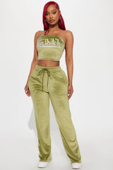 Von Dutch Velour Tube Top - Olive