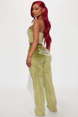 Von Dutch Velour Tube Top - Olive