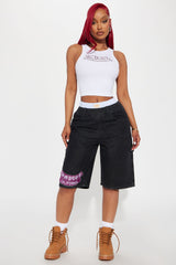 Von Dutch Rhinestone Cropped Tank Top - Red/White