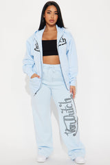 Von Dutch Classic Wide Leg Pant - Blue/Black