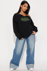 Von Dutch Off Shoulder Sweatshirt - Black