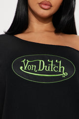 Von Dutch Off Shoulder Sweatshirt - Black