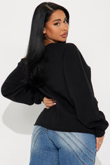 Von Dutch Off Shoulder Sweatshirt - Black