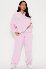 Von Dutch Rhinestone Wide Leg Pant - Pink