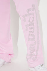 Von Dutch Rhinestone Wide Leg Pant - Pink